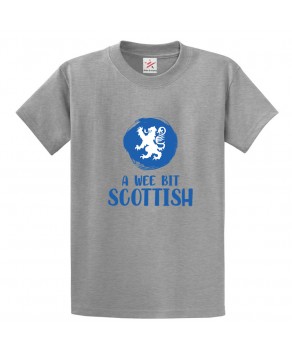 A Wee Bit Scottish Scotland Tartan Lion Tee Unisex Kids & Adults T-Shirt									