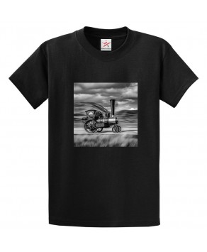 Vintage 1880 Steam Traction Engine Tractor Unisex Kids & Adults T-Shirt									