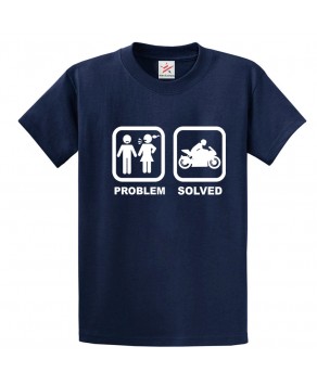 Problem Solved Funny Couple Relationship Biker Racing Tee Unisex Kids & Adults T-Shirts									