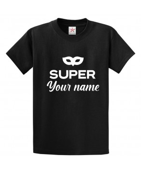 Party Eye Mask Personalised Tee With Custom Name Text Print Unisex Kids & Adults T-Shirt									