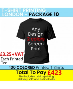 100 COLOURED T Shirt Printing with 2 colour