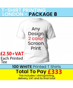 100 WHITE T Shirt Printing with 2 colour