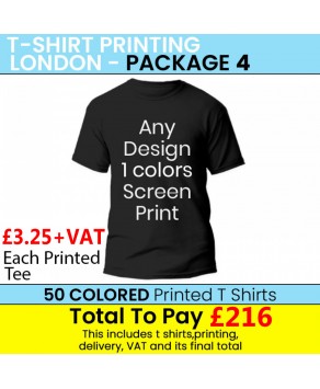 50 COLOURED T Shirt Printing with 1 colour