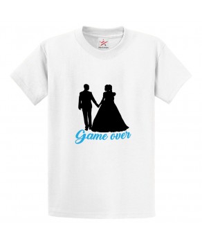 Game Over Bride Groom Unisex Kids and Adults T-Shirt for Newly Wed