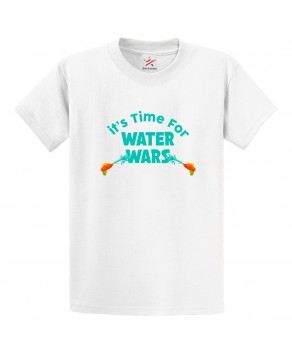 It's Time For Water Wars Holi Rangoli Pichkari Hindu Colours Festivals Funny Print Crew Neck Unisex Kids And Adult T-Shirt