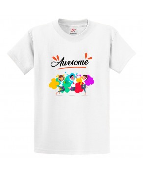 Awesome Rangoli Holi Dhulandi Spring Colours Festival Print Crew Neck Unisex Kids And Adult T-Shirt