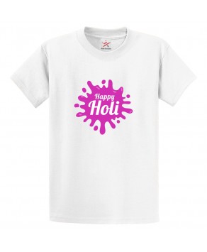 Happy Holi Colour Splash Hinduism Rangoli Festival Celebration Print Crew Neck Unisex Kids And Adult T-Shirt