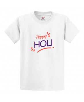 Happy Holi Hindu Holika Prahlada Colours Festive Funny Celebration Print Crew Neck Unisex Kids And Adult T-Shirt