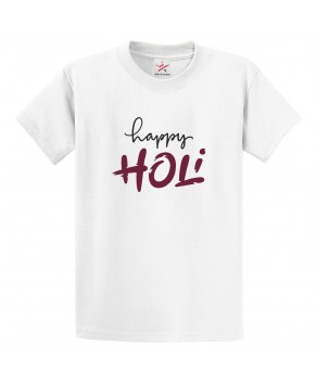 Happy Holi Colour Friends Hindu Rangoli Dhulandi Festival Printed Crew Neck Unisex Kids And Adult T-Shirt