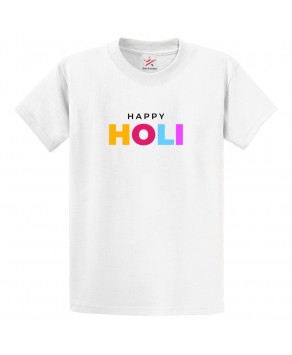 Happy Holi Spring Colour Festival Holika Prahlada Print Crew Neck Unisex Kids And Adult T-Shirt
