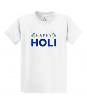 Happy Holi Colours Celebration Holika Prahlad Rangoli Print Crew Neck Unisex Kids And Adult T-Shirt