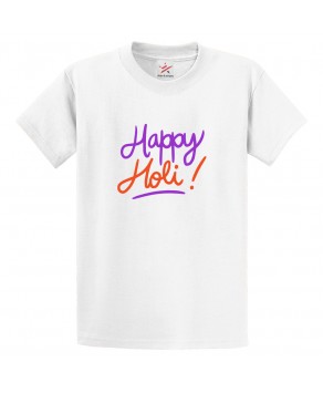 Happy Holi! Holika Dahan Rangoli Dhulandi Celebration Print Crew Neck Unisex Kids And Adult T-Shirt
