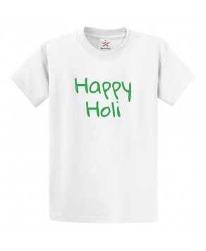 Happy Holi Colours Celebration Family Festival Holika Dahan Rangoli Print Crew Neck Unisex Kids And Adult T-Shirt