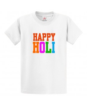Happy Holi Rangoli Historical Culture Colours Hindi Festival Print Crew Neck Unisex Kids And Adult T-Shirt