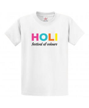 Holi Festival Of Colours Hinduism Rangoli Holika Prahlad Celebrations Funny Printed Crew Neck Unisex Kids And Adult T-Shirt