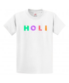 Holi Festival Hindu Spring Colours Festive Celebrations Print Crew Neck Unisex Kids And Adult T-Shirt