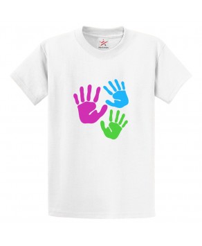 Rangoli Dhulandi Gulaal Hands Print Holi Dul Purnima Colour Festival Crew Neck Unisex Kids And Adult T-Shirt