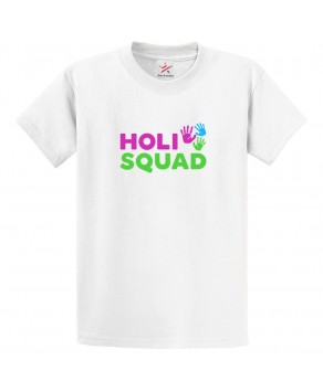 Holi Squad Rangoli Dhulandi Hindu Friends Festival Celebration Print Crew Neck Unisex Kids And Adult T-Shirt
