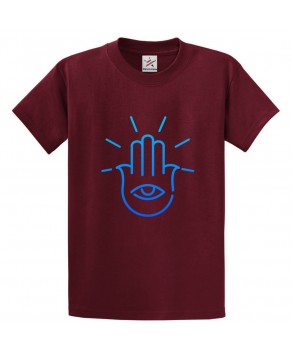 Hamesh Fatima Hamsa Hand Eye Of Protection Classic Graphic Print Unisex Kids And Adults T-Shirt