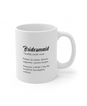 Bridesmaid Coffee Mug Crime Partner Supporter Secret Keeper Ceramic Tea Cup