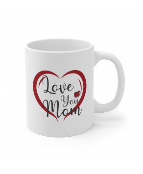 Love You Mom Ceramic Coffee Mug Daughter Son Hearts Cute Christmas Eve New Year Tea Cup