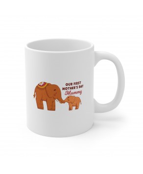 Our First Mother's Day Mummy Cute Elephants Ceramic Coffee Mugs