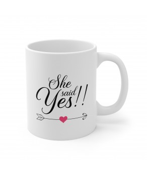 She Said Yes Ceramic Coffee Mug Engagement Proposal Future Husband Fiance Bride To Be Tea Cup