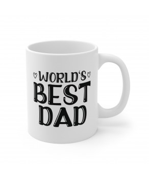 World's Best Dad Hearts Cute Ceramic Coffee Mug Fathers Day Birthday Daddy Christmas Tea Cup
