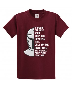 Motivational Call On Me Brother And We Will Fight Them Together Graphic Print Style Veteran Unisex Kids & Adult T-Shirt