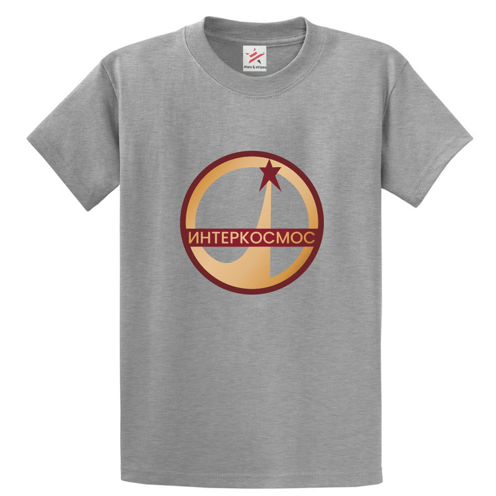 INTERKOSMOS Sputnik Soviet Space URSS CCCP Maglietta Leggera In Cotone Per Uomo