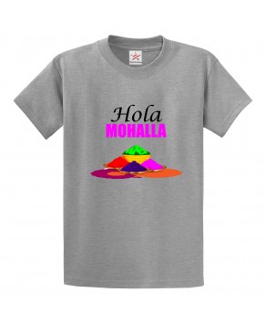 Hola Mohalla Sikh Khalsa Gulal Celebrating Festival Print Unisex Adult & Kids Crew Neck T-Shirt									