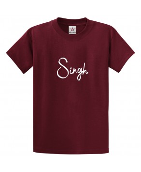 Singh Lion Of Punjab India Print Unisex Adult & Kids Crew Neck T-Shirt									