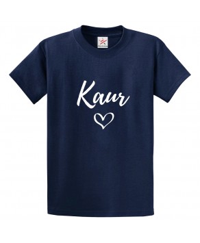 Kaur Lioness Princess Sikh Name Print Unisex Adult & Kids Crew Neck T-Shirt									