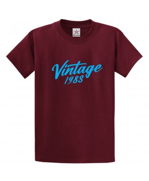 Vintage 1983 Unisex Adult & Kids Crew Neck T-Shirt									