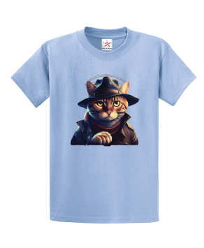 Detective Cat Unisex Kids and Adults T-Shirt