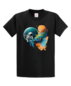 Betta In Space Talking With Astronaut Unisex Kids and Adults T-Shirt
