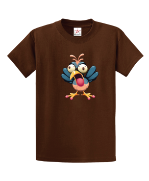 Cartoon Crazy Bird Unisex Kids And Adults T-Shirt