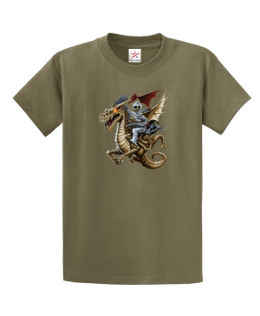 Creepy Mummy Riding Magical Dragon Halloween Unisex Kids And Adults T-Shirt