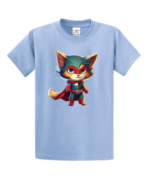 Cute Superhero Kitten Unisex Kids and Adults T-Shirt
