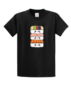Cute Sushi Trio Stack Kawaii Unisex Kids and Adults T-Shirt