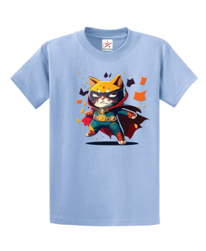 Cute Cat Trying To Be A Superhero Unisex Kids and Adults T-Shirt