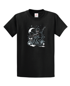 Death Rides A Black Cat Unisex Kids And Adults T-Shirt