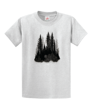 Dotwork Black Scandinavian Forest Unisex Kids And Adults T-Shirt