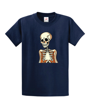 Grinning Skeleton Halloween Unisex Kids and Adults T-Shirt