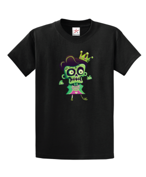 Groovy Ghoul - Cartoon Dancing Queen With Green Skull Head And Arms Unisex Kids And Adults T-Shirt
