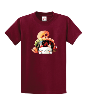 Kani Sushi Cat Unisex Kids and Adults T-Shirt