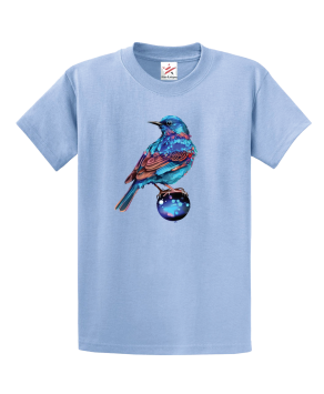 Live Colorful Blue Bird Unisex Kids And Adults T-Shirt