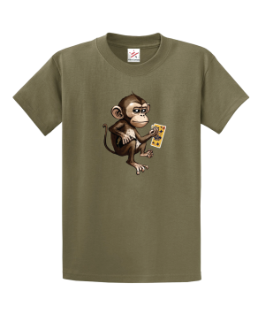 Monkey Playing Cards Unisex Kids And Adults T-Shirt