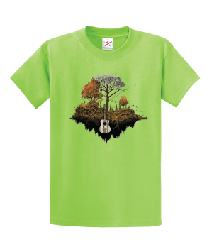 Nature Guitar Unisex Kids And Adults T-Shirt