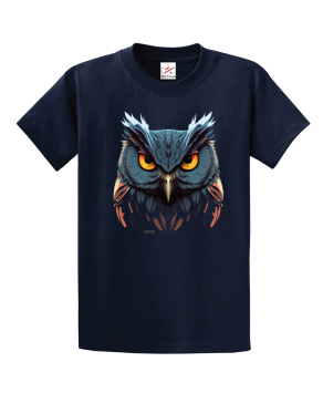 Owl Head Unisex Kids and Adults T-Shirt
